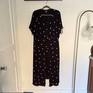 Vince Camuto Black Dress with White Polka Dots